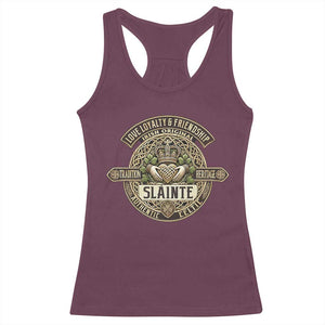 Celtic Claddagh Racerback Tank Top Slainte Love Loyalty Friendship Vintage TS09 Maroon Print Your Wear