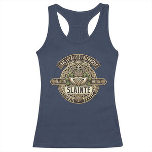 Celtic Claddagh Racerback Tank Top Slainte Love Loyalty Friendship Vintage TS09 Navy Print Your Wear