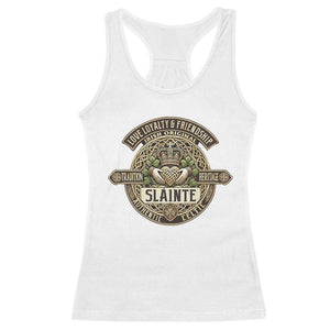 Celtic Claddagh Racerback Tank Top Slainte Love Loyalty Friendship Vintage TS09 White Print Your Wear