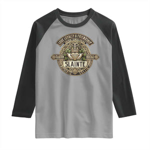 Celtic Claddagh Raglan Shirt Slainte Love Loyalty Friendship Vintage TS09 Sport Gray Black Print Your Wear