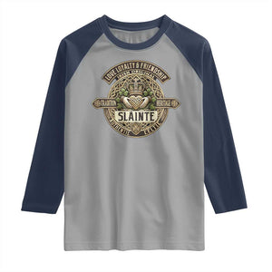 Celtic Claddagh Raglan Shirt Slainte Love Loyalty Friendship Vintage TS09 Sport Gray Navy Print Your Wear