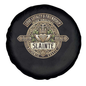 Celtic Claddagh Spare Tire Cover Slainte Love Loyalty Friendship Vintage TS09 Print Your Wear