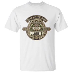 Celtic Claddagh T Shirt Slainte Love Loyalty Friendship Vintage TS09 White Print Your Wear