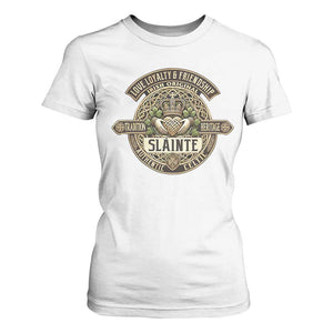 Celtic Claddagh T Shirt For Women Slainte Love Loyalty Friendship Vintage TS09 White Print Your Wear