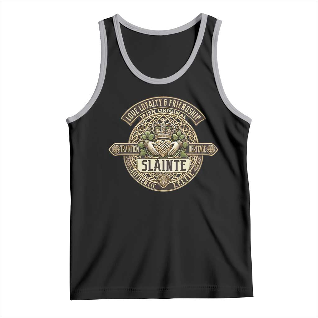 Celtic Claddagh Tank Top Slainte Love Loyalty Friendship Vintage TS09 Black Athletic Heather Print Your Wear