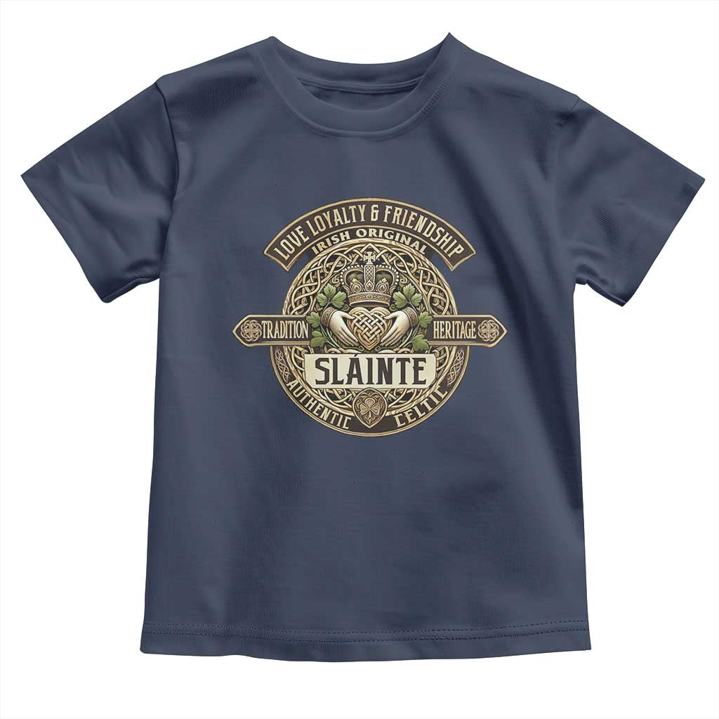 Celtic Claddagh Toddler T Shirt Slainte Love Loyalty Friendship Vintage TS09 Navy Print Your Wear