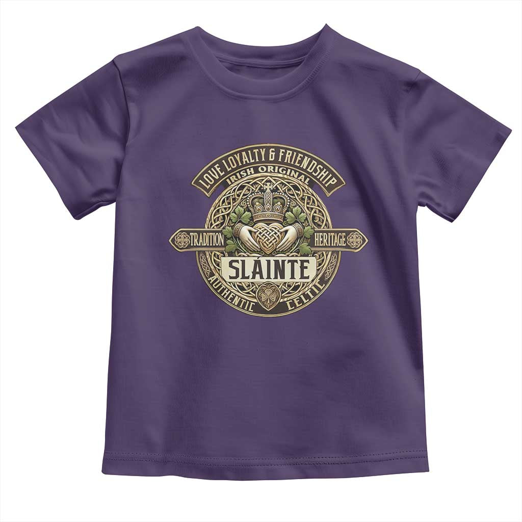 Celtic Claddagh Toddler T Shirt Slainte Love Loyalty Friendship Vintage TS09 Purple Print Your Wear