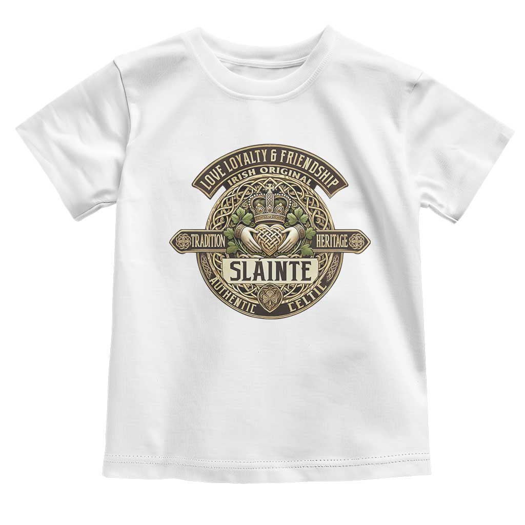 Celtic Claddagh Toddler T Shirt Slainte Love Loyalty Friendship Vintage TS09 White Print Your Wear