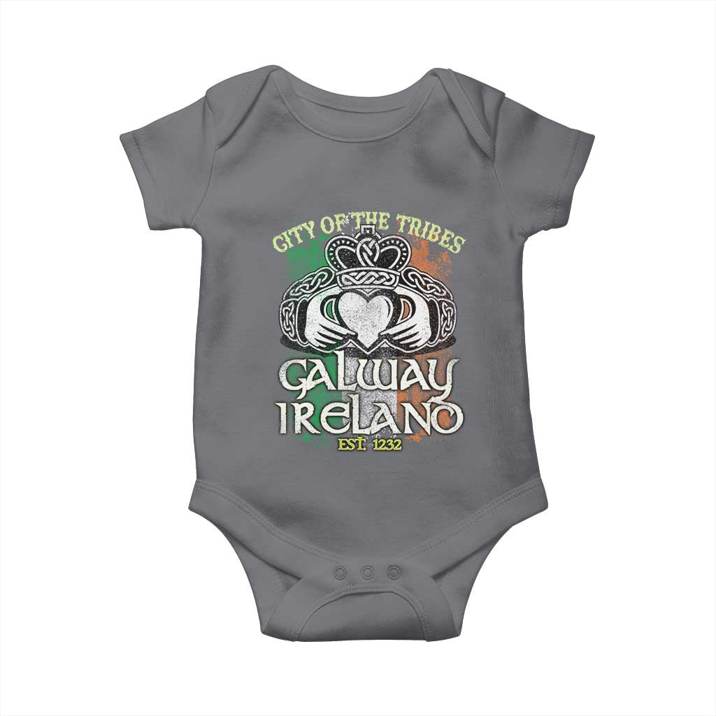 Galway Ireland Baby Onesie City Of The Tribes Est 1232 TS09 Charcoal Print Your Wear