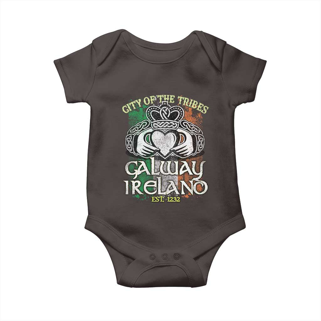 Galway Ireland Baby Onesie City Of The Tribes Est 1232 TS09 Dark Chocolate Print Your Wear