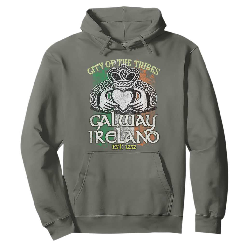Galway Ireland Hoodie City Of The Tribes Est 1232 TS09 Military Green Print Your Wear
