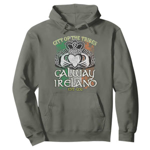 Galway Ireland Hoodie City Of The Tribes Est 1232 TS09 Military Green Print Your Wear