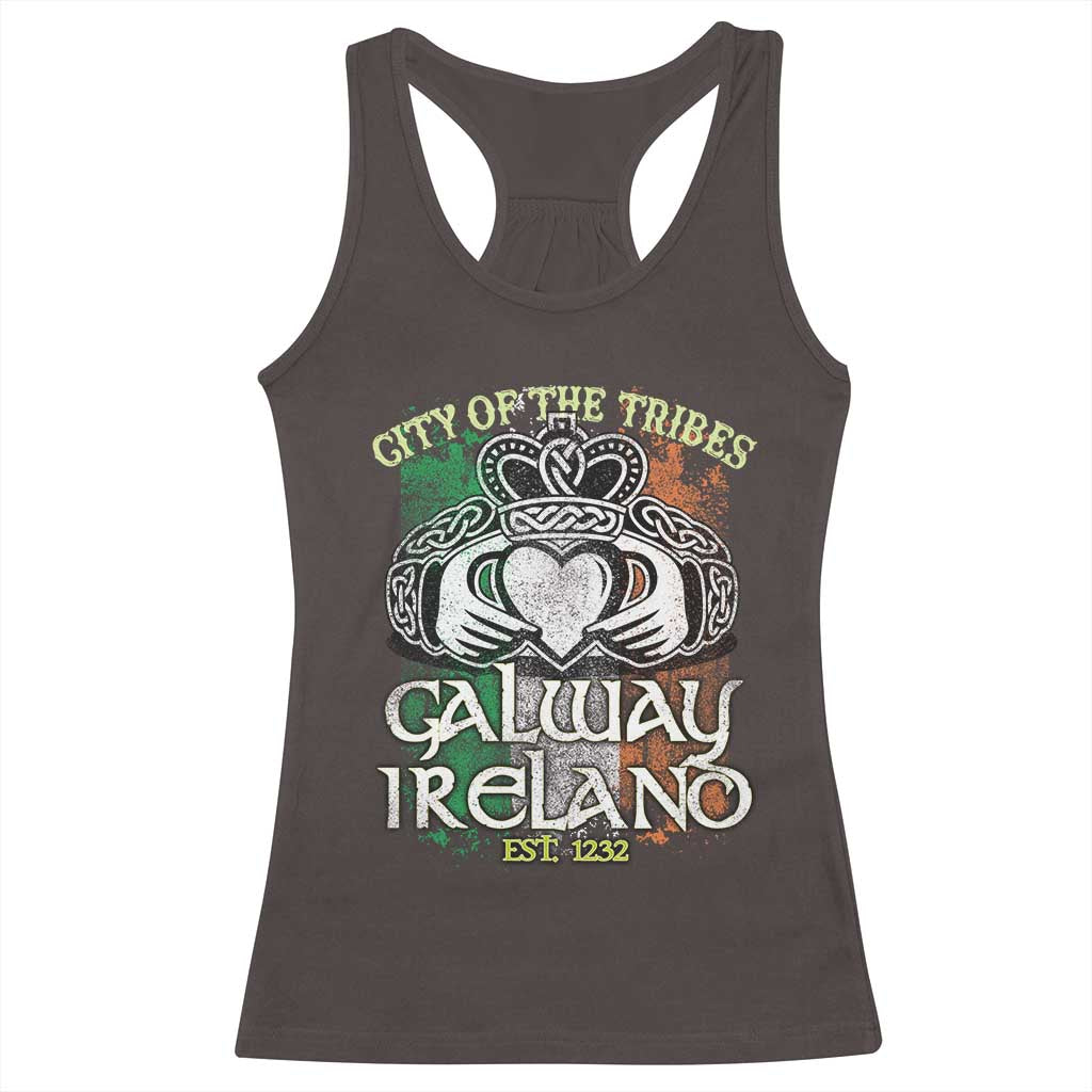 Galway Ireland Racerback Tank Top City Of The Tribes Est 1232 TS09 Dark Chocolate Print Your Wear
