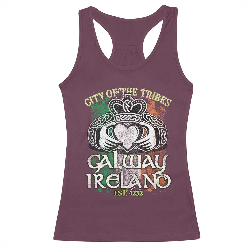 Galway Ireland Racerback Tank Top City Of The Tribes Est 1232 TS09 Maroon Print Your Wear