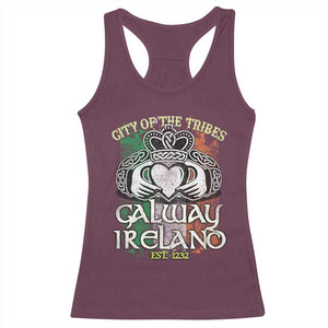 Galway Ireland Racerback Tank Top City Of The Tribes Est 1232 TS09 Maroon Print Your Wear