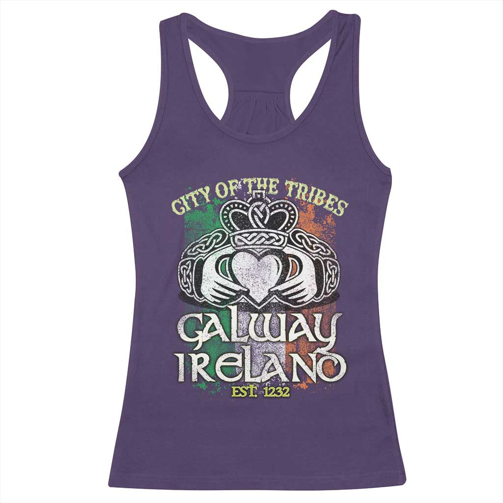 Galway Ireland Racerback Tank Top City Of The Tribes Est 1232 TS09 Purple Print Your Wear