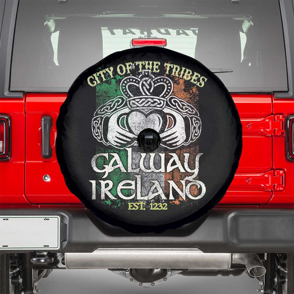 Galway Ireland Spare Tire Cover City Of The Tribes Est 1232 TS09 Black Print Your Wear