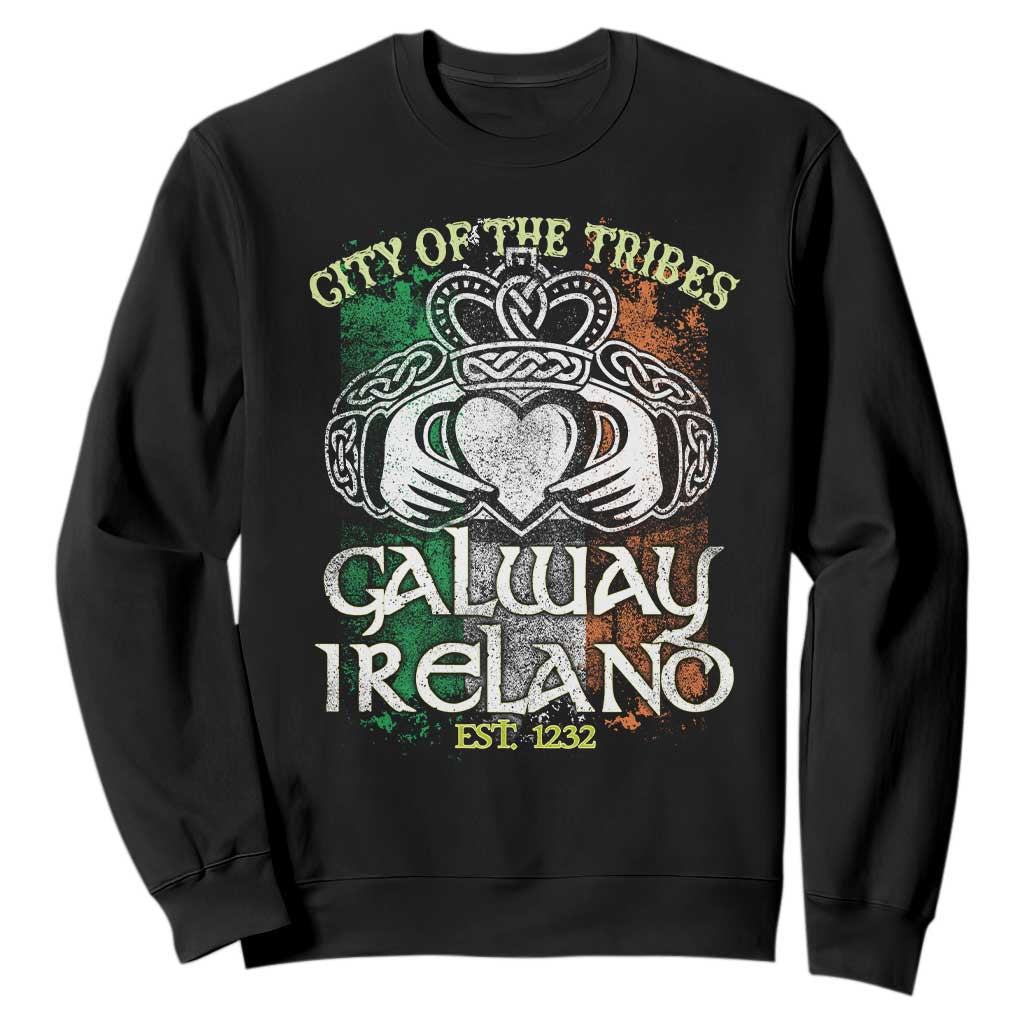 Galway Ireland Sweatshirt City Of The Tribes Est 1232 TS09 Black Print Your Wear