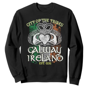 Galway Ireland Sweatshirt City Of The Tribes Est 1232 TS09 Black Print Your Wear