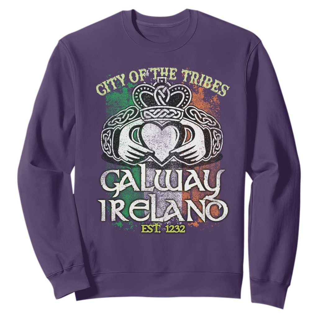 Galway Ireland Sweatshirt City Of The Tribes Est 1232 TS09 Purple Print Your Wear