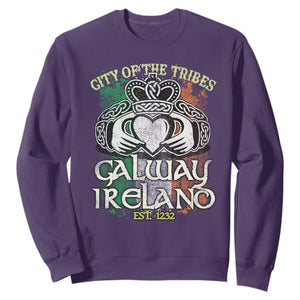 Galway Ireland Sweatshirt City Of The Tribes Est 1232 TS09 Purple Print Your Wear
