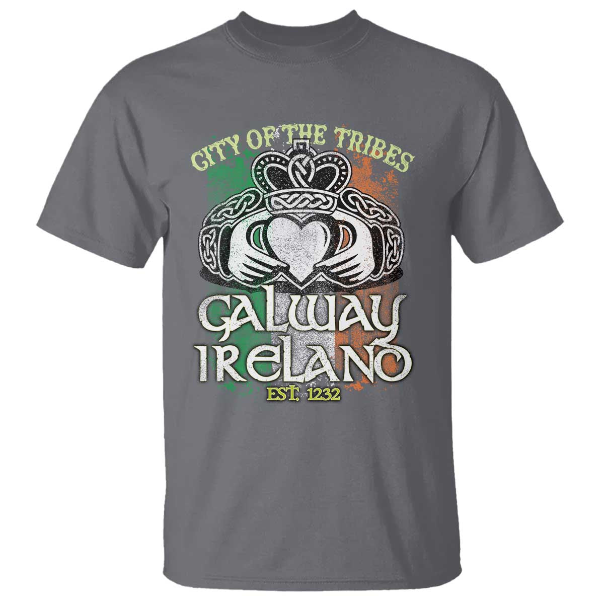 Galway Ireland T Shirt City Of The Tribes Est 1232 TS09 Charcoal Print Your Wear