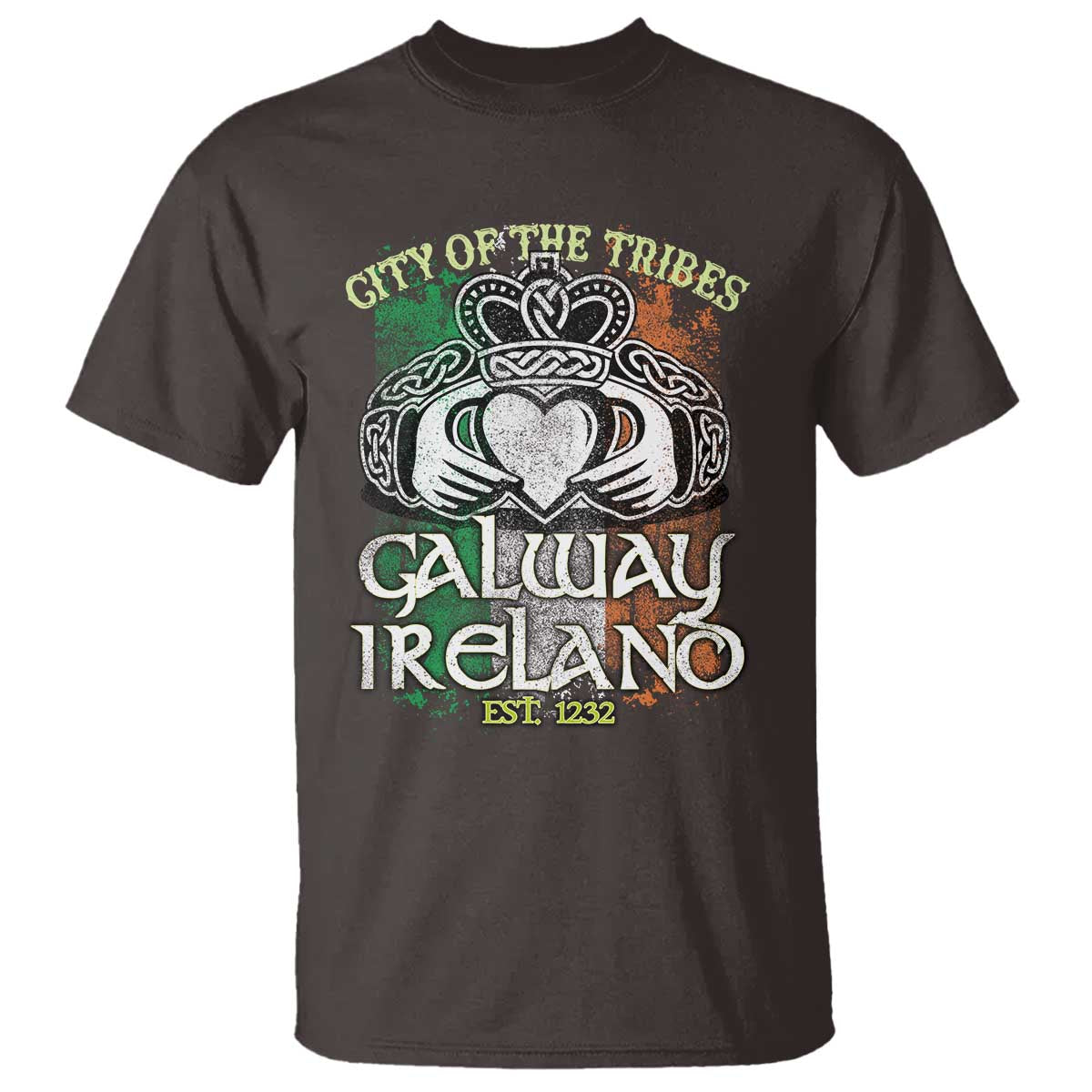 Galway Ireland T Shirt City Of The Tribes Est 1232 TS09 Dark Chocolate Print Your Wear