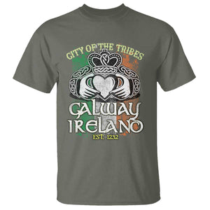 Galway Ireland T Shirt City Of The Tribes Est 1232 TS09 Military Green Print Your Wear
