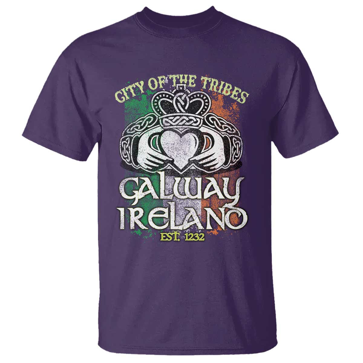 Galway Ireland T Shirt City Of The Tribes Est 1232 TS09 Purple Print Your Wear