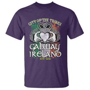 Galway Ireland T Shirt City Of The Tribes Est 1232 TS09 Purple Print Your Wear