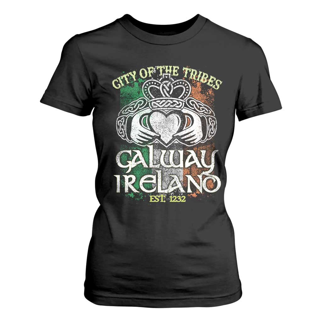 Galway Ireland T Shirt For Women City Of The Tribes Est 1232 TS09 Black Print Your Wear