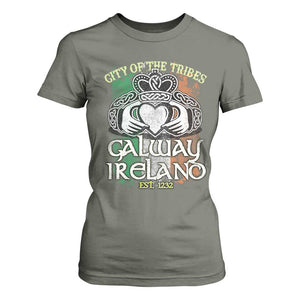 Galway Ireland T Shirt For Women City Of The Tribes Est 1232 TS09 Military Green Print Your Wear