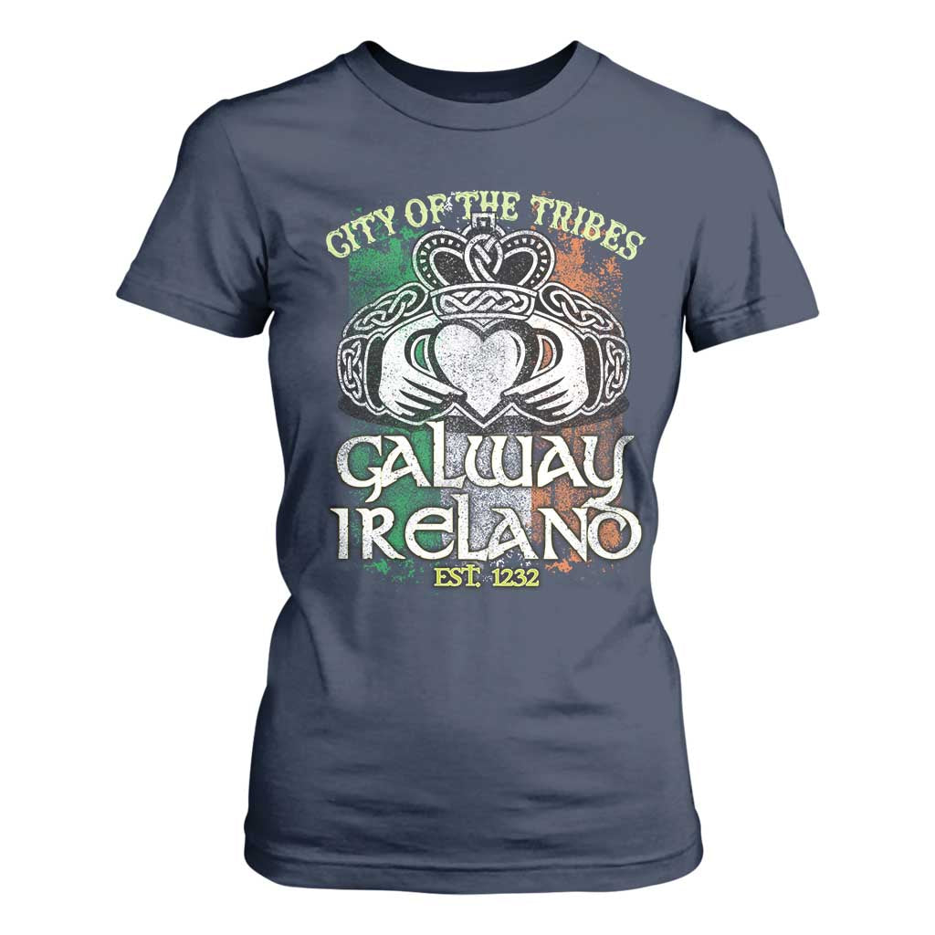 Galway Ireland T Shirt For Women City Of The Tribes Est 1232 TS09 Navy Print Your Wear