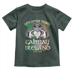 Galway Ireland Toddler T Shirt City Of The Tribes Est 1232 TS09 Dark Forest Green Print Your Wear