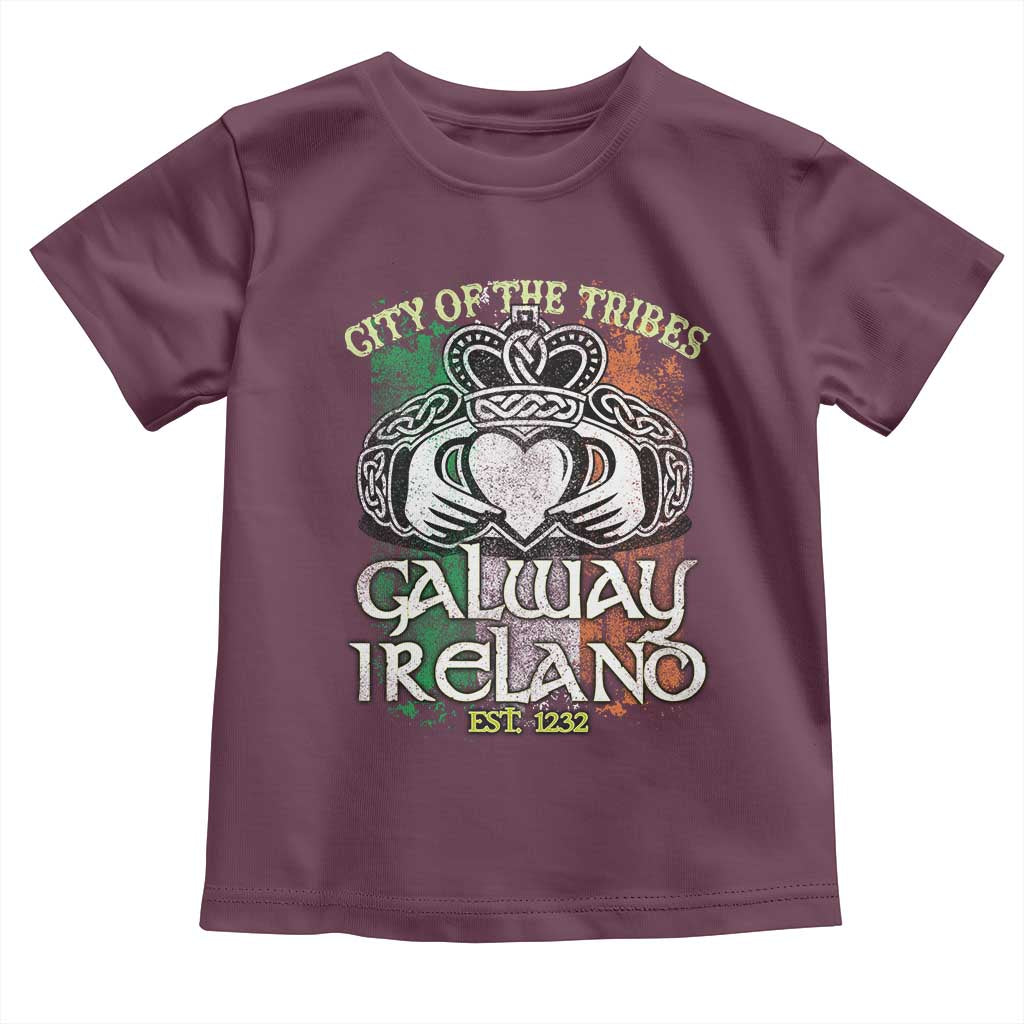 Galway Ireland Toddler T Shirt City Of The Tribes Est 1232 TS09 Maroon Print Your Wear