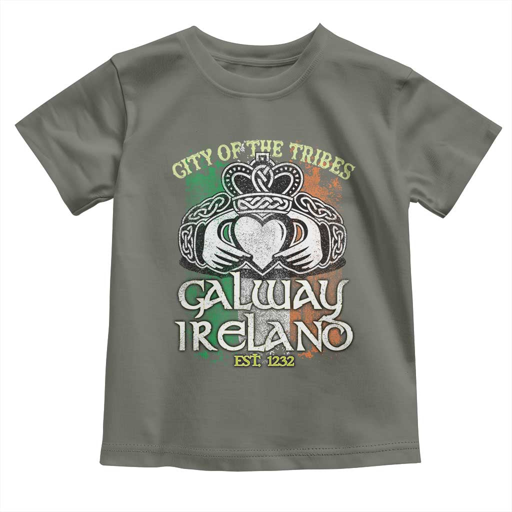 Galway Ireland Toddler T Shirt City Of The Tribes Est 1232 TS09 Military Green Print Your Wear