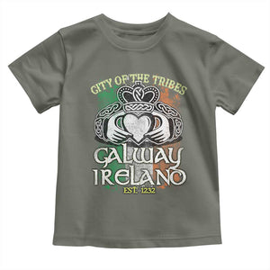 Galway Ireland Toddler T Shirt City Of The Tribes Est 1232 TS09 Military Green Print Your Wear