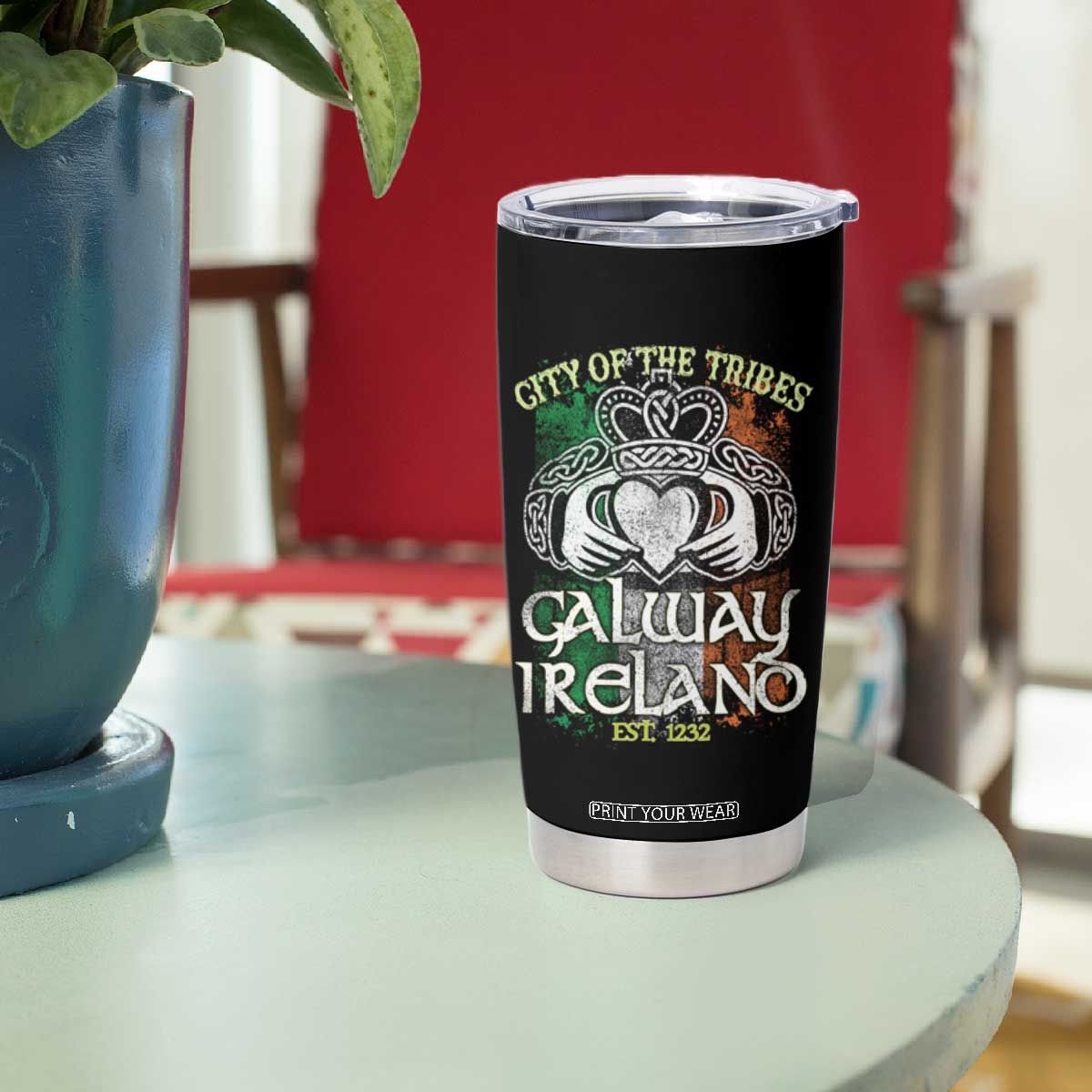 Galway Ireland Tumbler Cup City Of The Tribes Est 1232 TS09 Print Your Wear