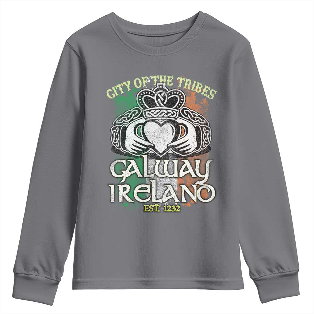 Galway Ireland Youth Sweatshirt City Of The Tribes Est 1232 TS09 Charcoal Print Your Wear