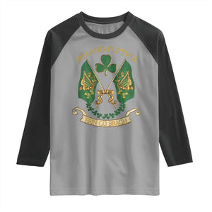 Irish Pride Raglan Shirt Eirinn Go Brach Ireland Forever TS09 Sport Gray Black Print Your Wear