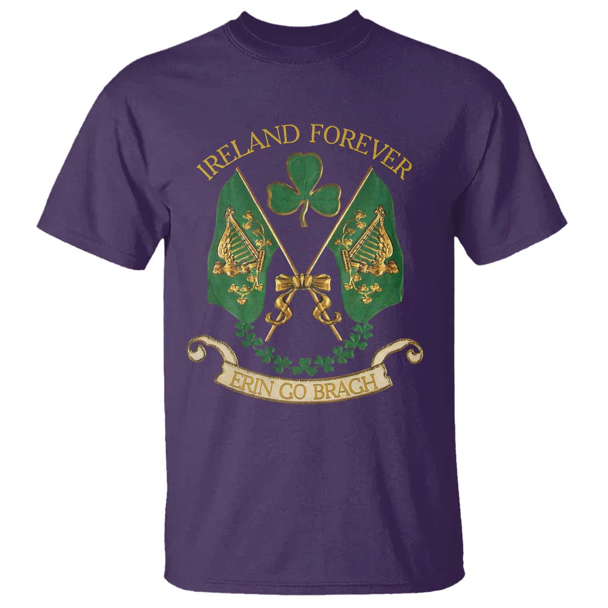 Irish Pride T Shirt Eirinn Go Brach Ireland Forever TS09 Purple Print Your Wear