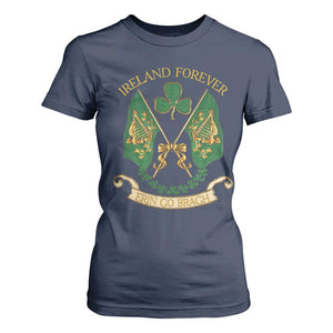 Irish Pride T Shirt For Women Eirinn Go Brach Ireland Forever TS09 Navy Print Your Wear