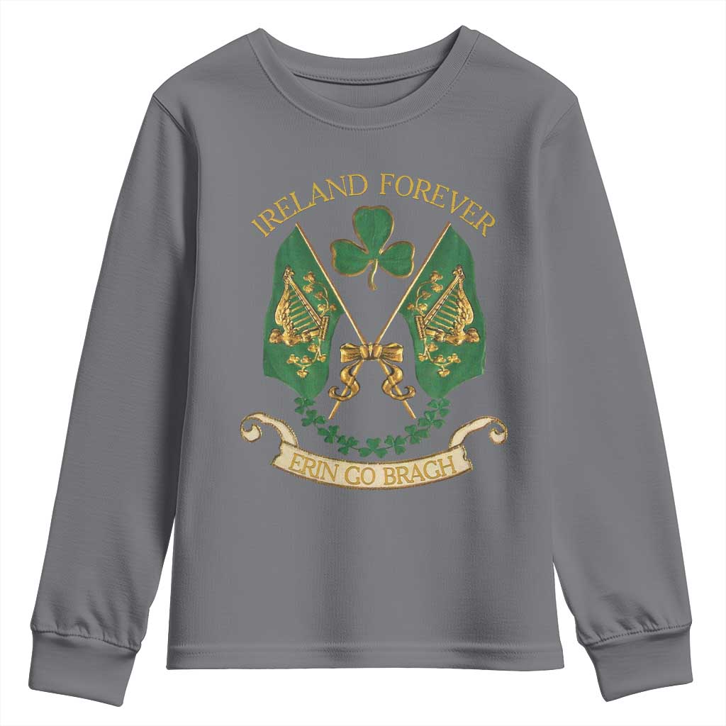 Irish Pride Youth Sweatshirt Eirinn Go Brach Ireland Forever TS09 Charcoal Print Your Wear