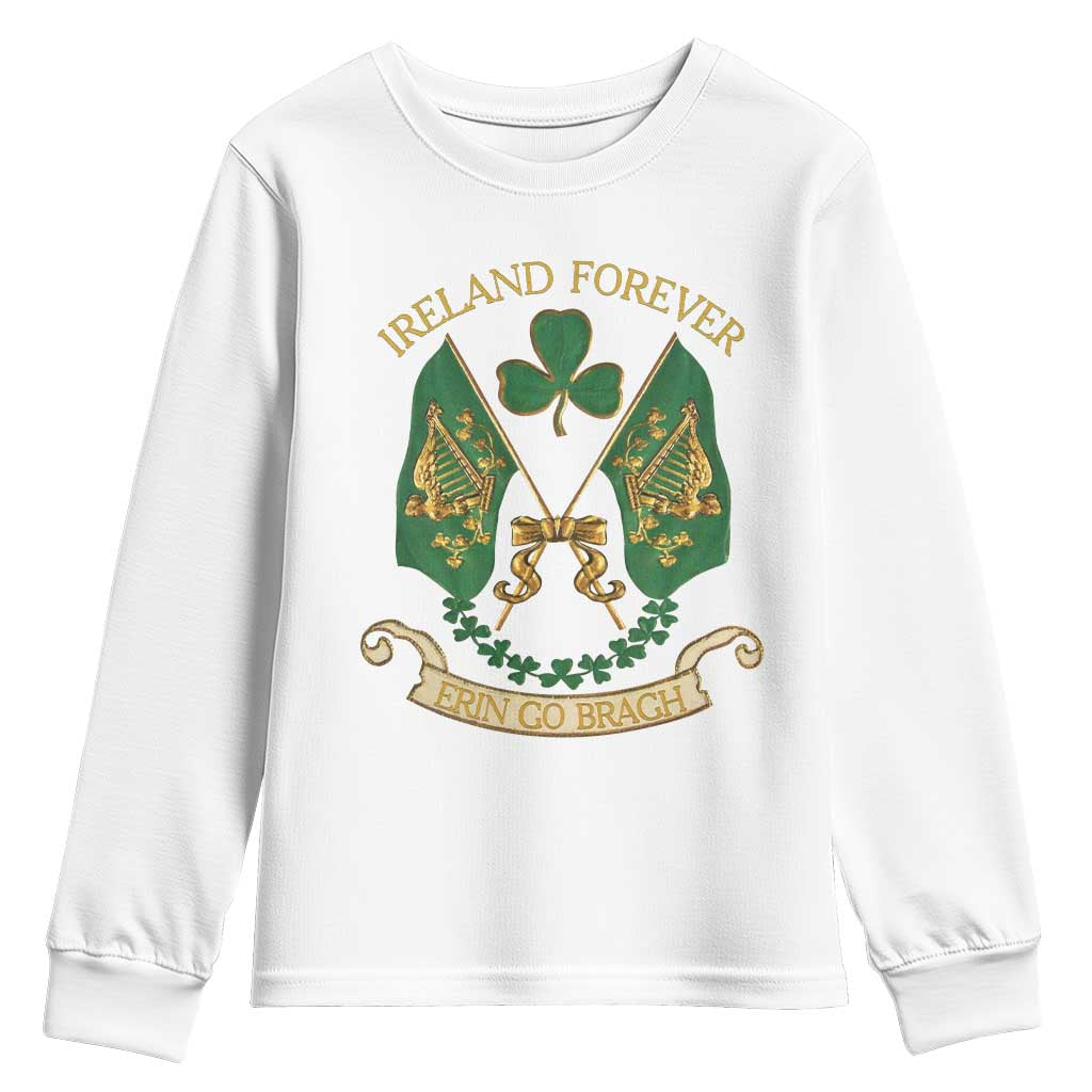 Irish Pride Youth Sweatshirt Eirinn Go Brach Ireland Forever TS09 White Print Your Wear