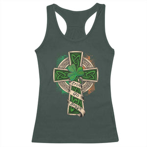 Irish Pride Racerback Tank Top Eirinn Go Brach Ireland For Ever TS09 Dark Forest Green Print Your Wear