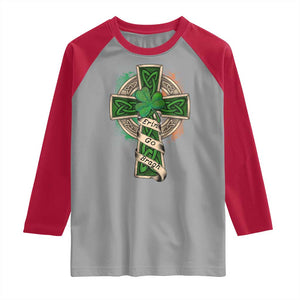 Irish Pride Raglan Shirt Eirinn Go Brach Ireland For Ever TS09 Sport Gray Red Print Your Wear