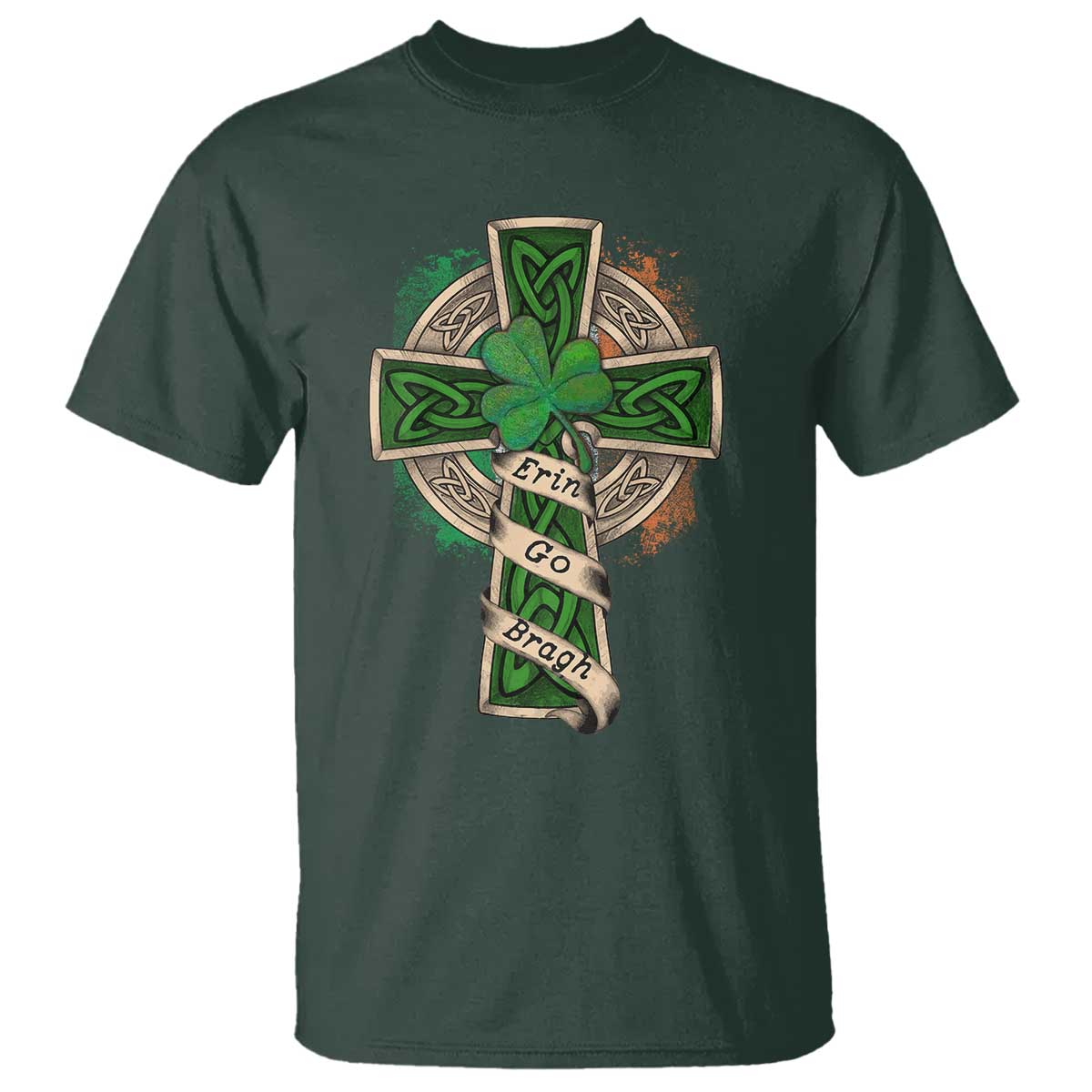Irish Pride T Shirt Eirinn Go Brach Ireland For Ever TS09 Dark Forest Green Print Your Wear
