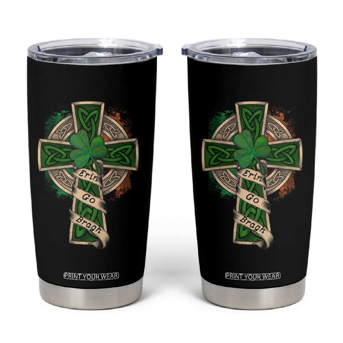 Irish Pride Tumbler Cup Eirinn Go Brach Ireland For Ever TS09 Black Print Your Wear