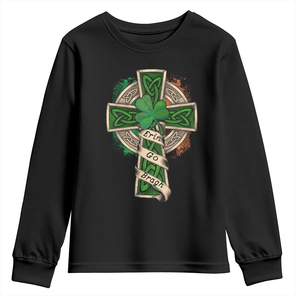 Irish Pride Youth Sweatshirt Eirinn Go Brach Ireland For Ever TS09 Black Print Your Wear