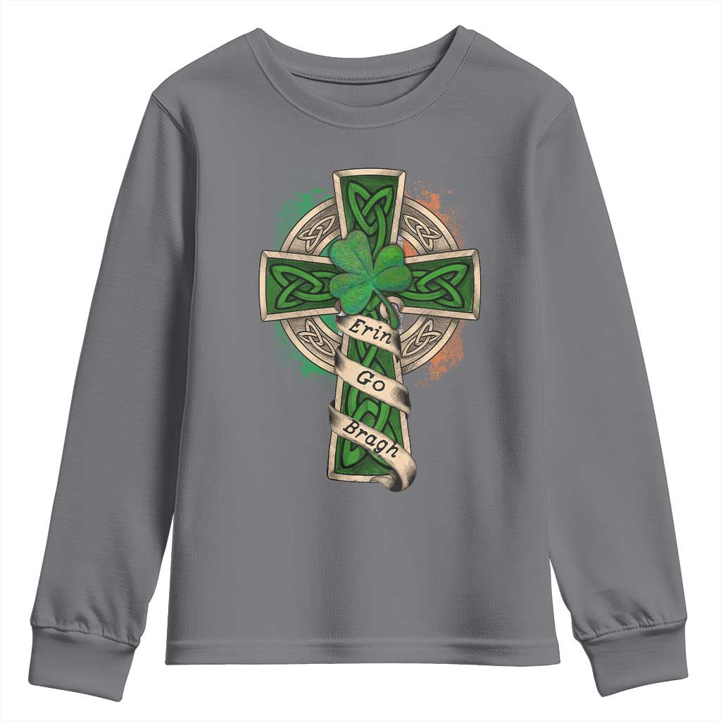 Irish Pride Youth Sweatshirt Eirinn Go Brach Ireland For Ever TS09 Charcoal Print Your Wear